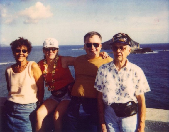 Jeanette Rose, Dennis and Emogene on Diamond Head lookout