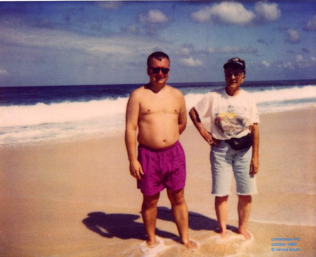 Dennis Knuth and Emogene on Sunset Beach