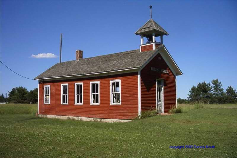 Side View of Dells Mill Rural School in Augusta Wisconsin