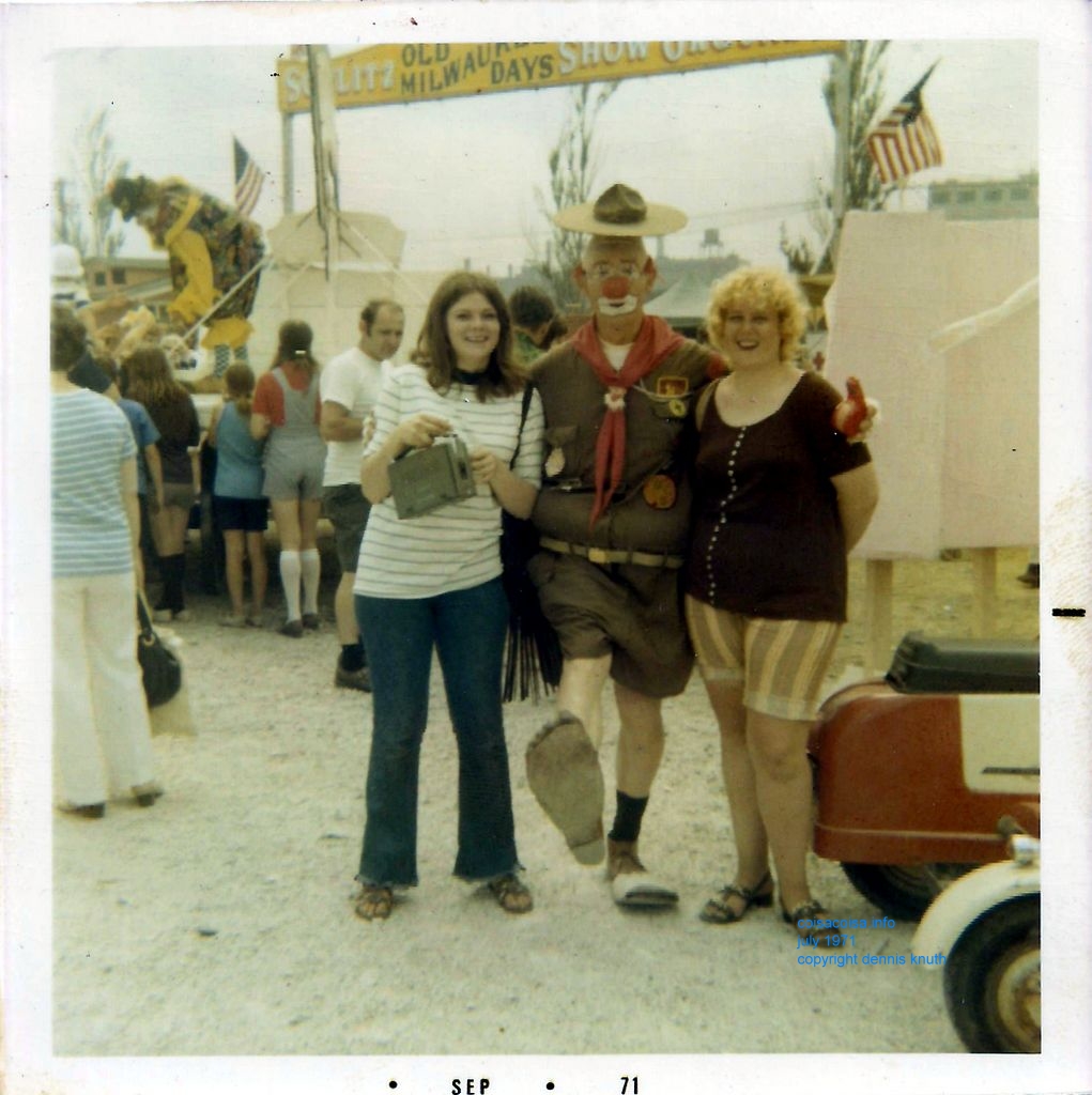 Janet Higley and Lois Lee with Boyscout Clown