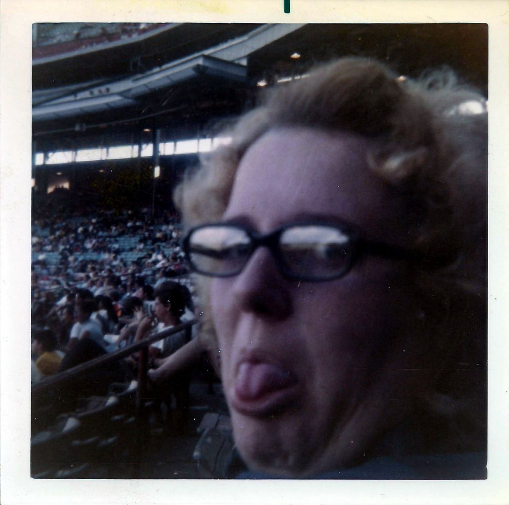 Janet Higley sticks her tongue out