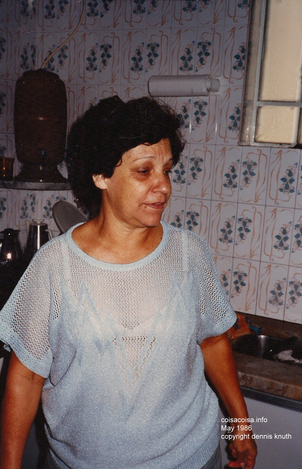 Vicentina in her kitchen