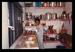 Lena in the utility kitchen