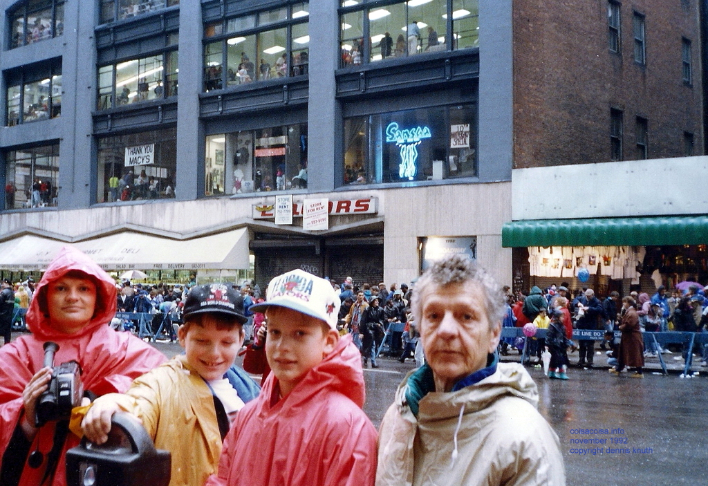 Emogene with her daughter and grandsons at the Thanksgiving Day Parade