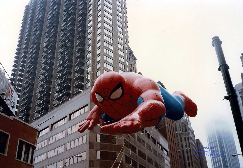 Spiderman Balloon Float at Macy's Tranksgiving Day Parade