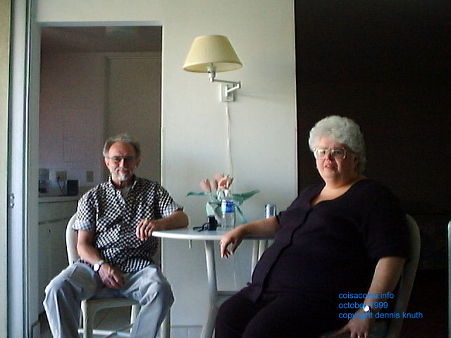 Erv and Gloria in their condominium Hawaiian Suite