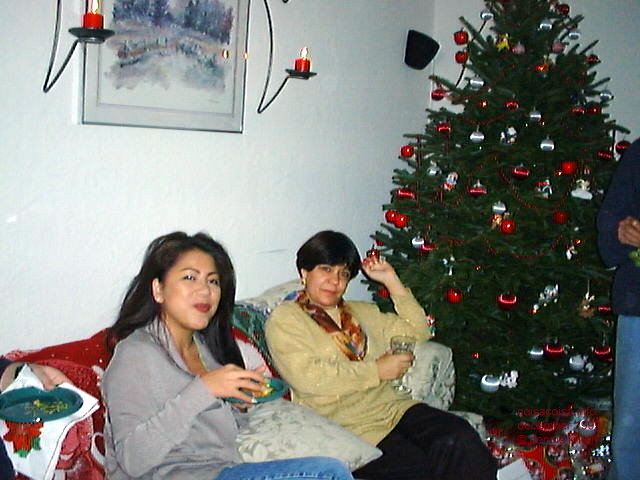 Priscilla and Heloisa at the Christmas Party 1999