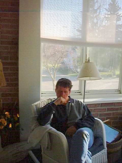 Tom Randall demurs in the sun porch