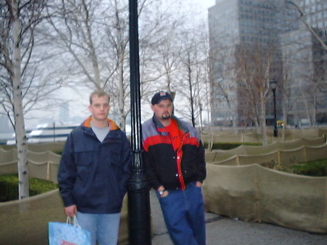 The garden at the World Financial Center with Nathan and Jared