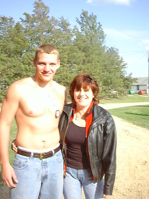 Shirtless Justin and Rose in the Durand Wisconsin Sunshine