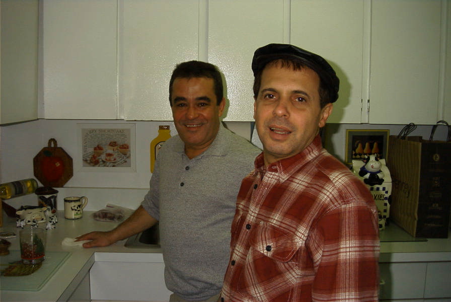 Helton in the kitchen with Umberto