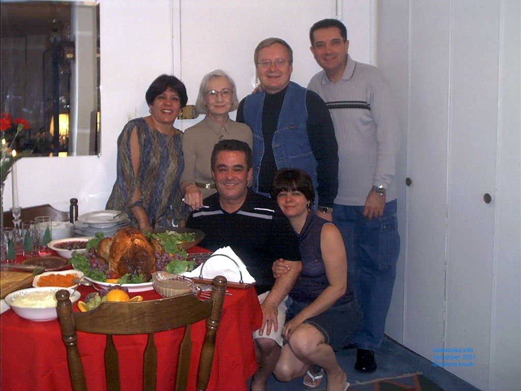 Guests for Thanksgiving 2001 at Helton and Denns's