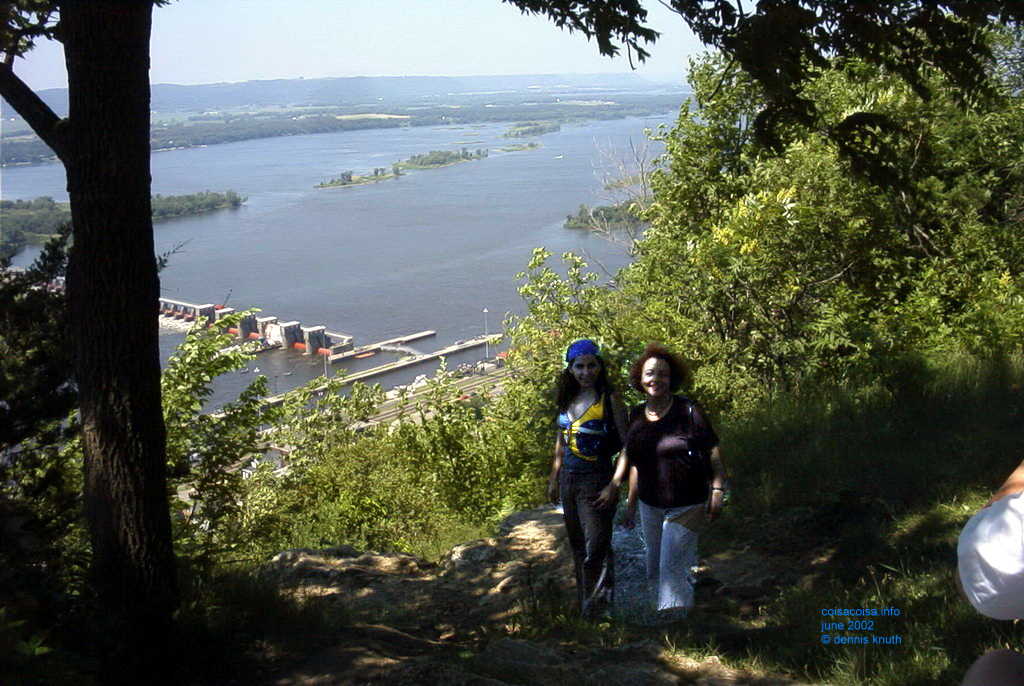 Janine Lucas Vitale and Silesia overlooking Alma and the Mississippi