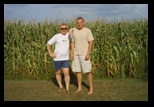 Uncle Dennis and Nephew Justin with a cornfield background