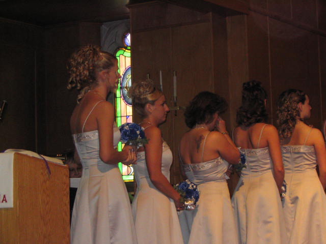 Brides Maids watching the wedding
