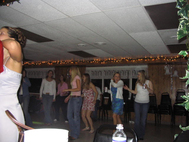 The chicken dance at the wedding party
