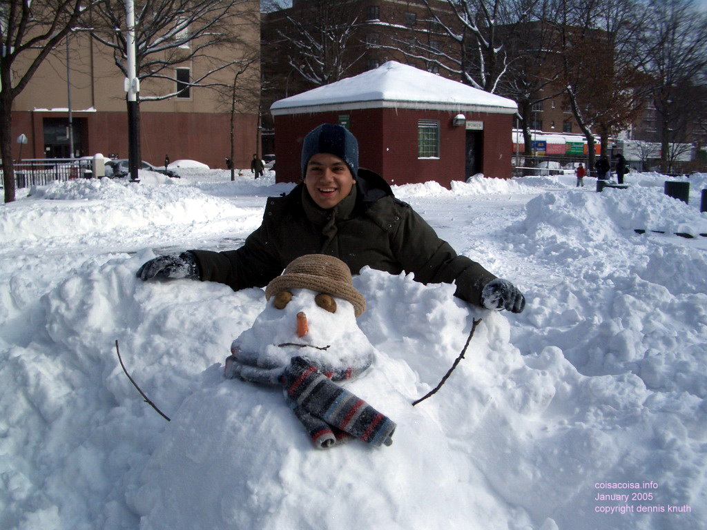 Raphael with the snow man