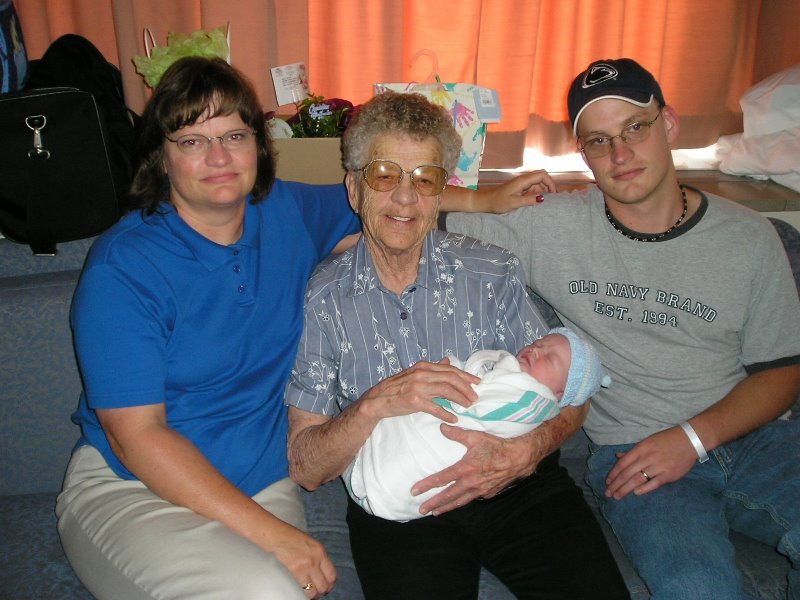 Great Grandmother Emogene and Grandma Sherri with the new Baby