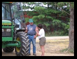 Talking about the tractor