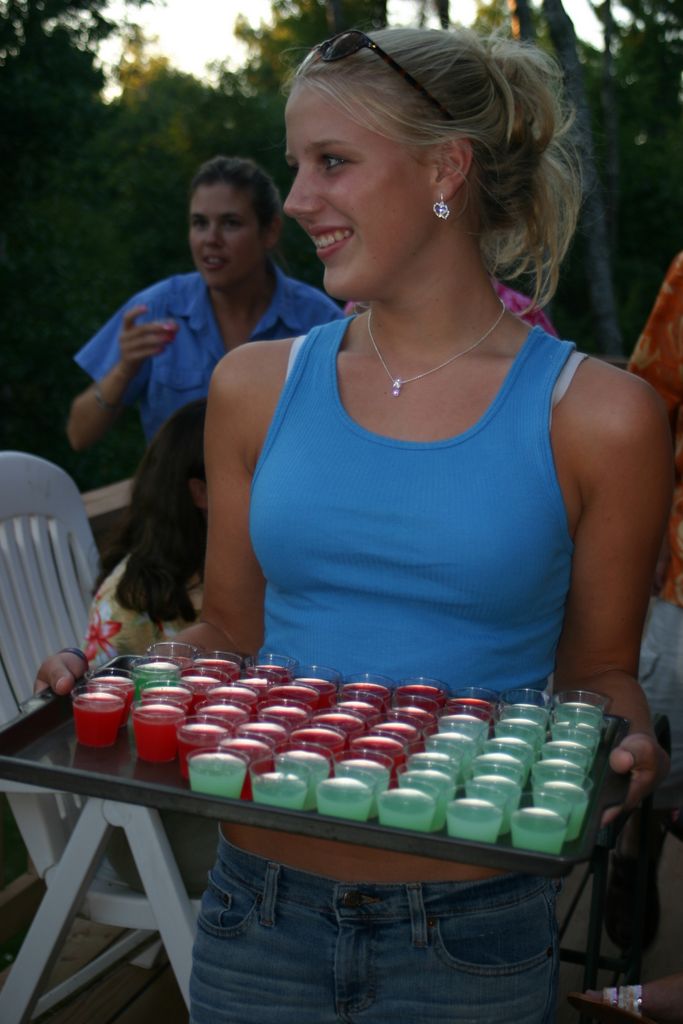 Bridesmaid with Jell-O shots for all