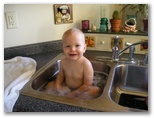 Jared loves sink baths