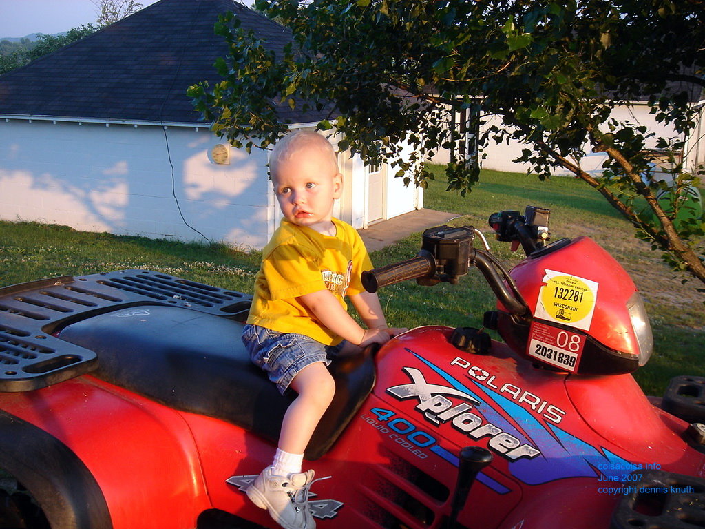 Two year old Jared on the polaris