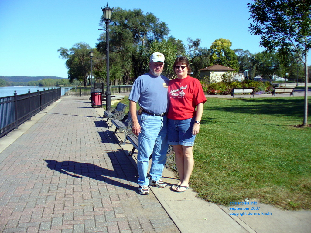Sherri and Gary in Prairie du Chien along the Mississippi