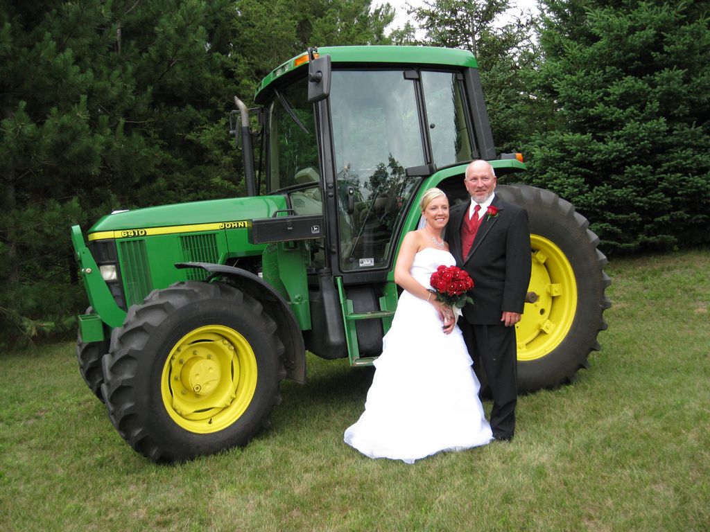 Bride Father and his Tractor