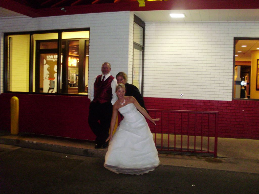 Gary and Kaydi at a back entrance to the reception