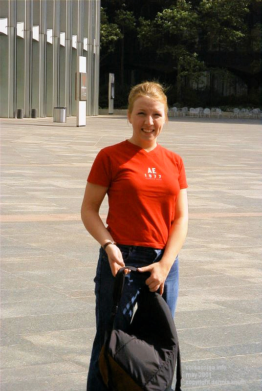 Kaydi Saxe in the plaza