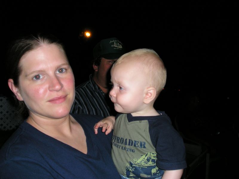 Mom Kelly and Jared go for a nighttime Walk