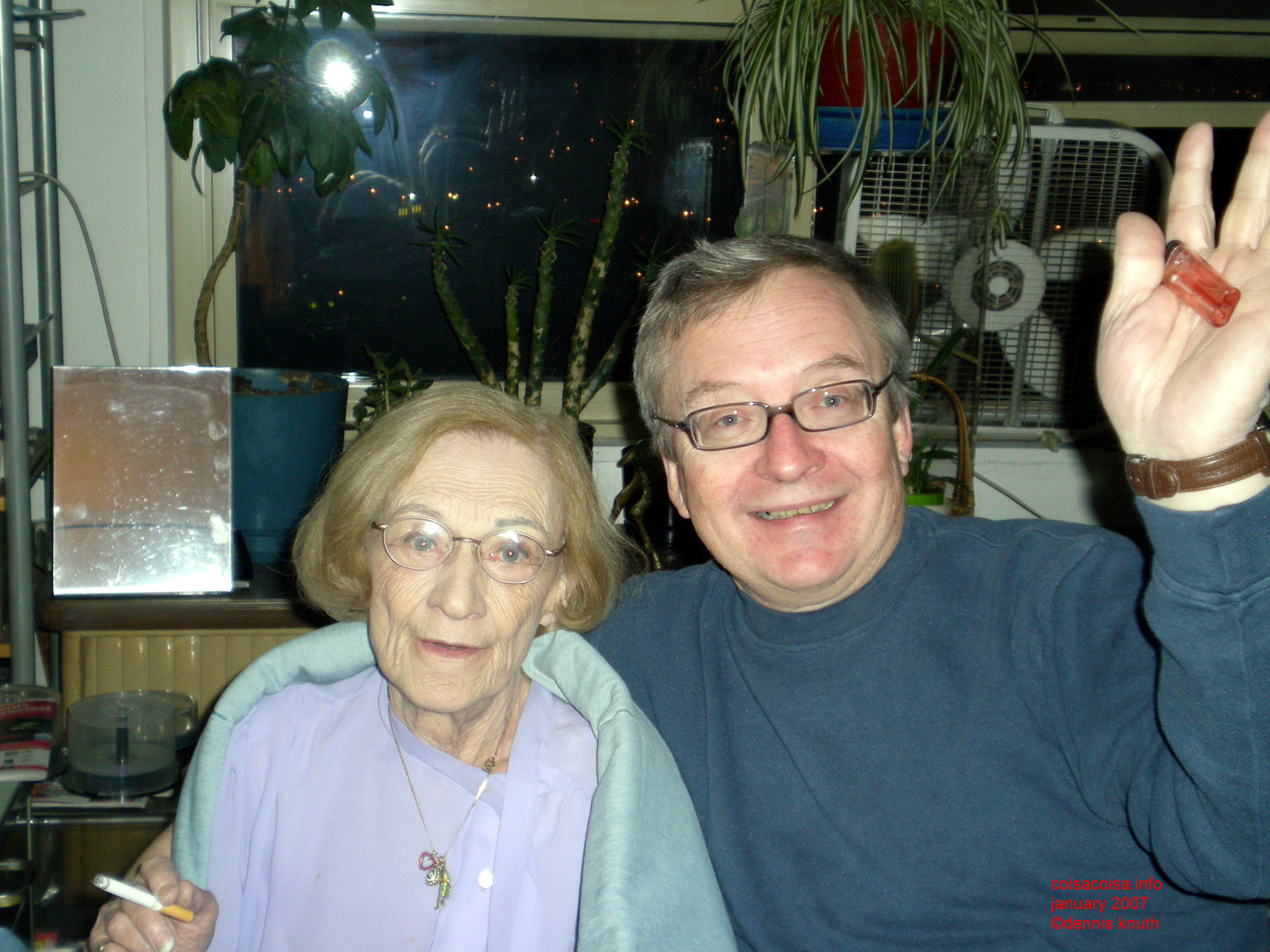 Dennis Knuth and Olga at her birthday party