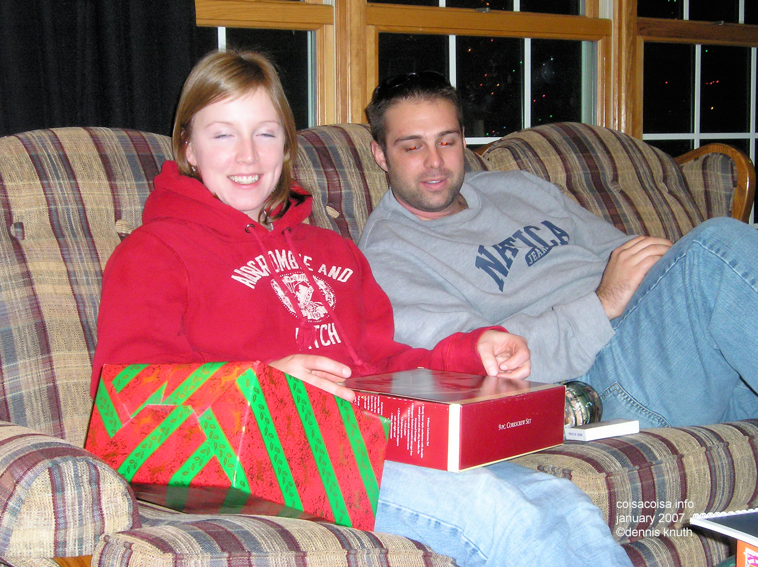 Ed and Kaydi Open Gifts from Christmas