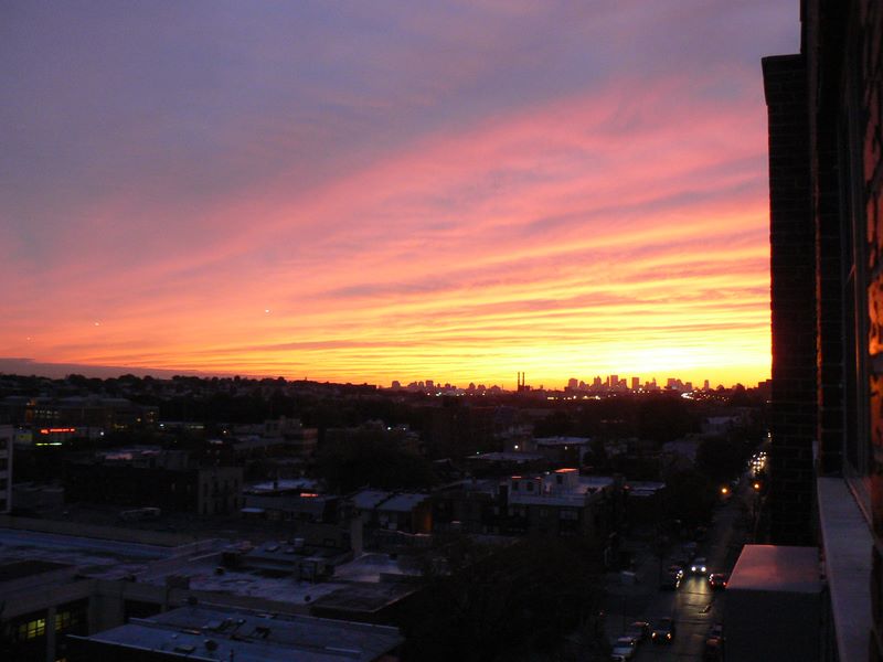 Sunset of Manhattan from Queens New November 2005