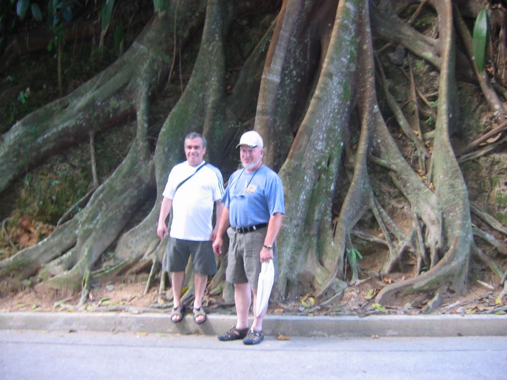 Helton and Gary by massive tree roots