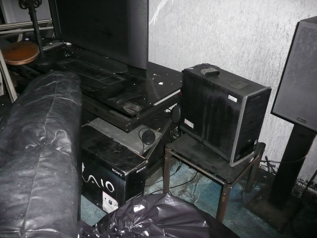 Computers damaged by the fire