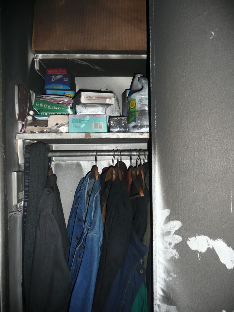 Enterior closet wall is tarred