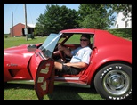 Gary in Justin's Corvette in 2010