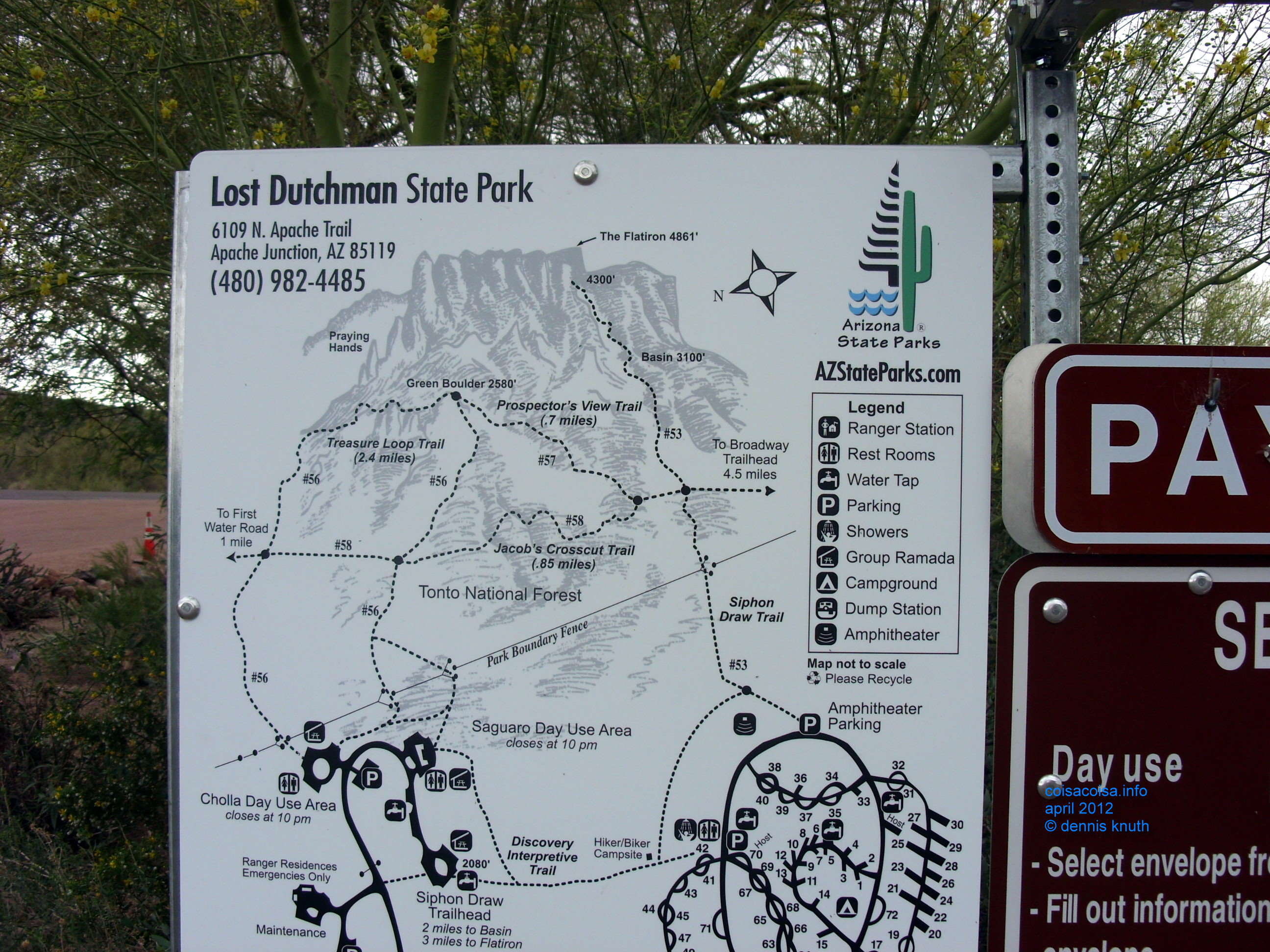 Photo of the map of the Lost Dutchman State Park