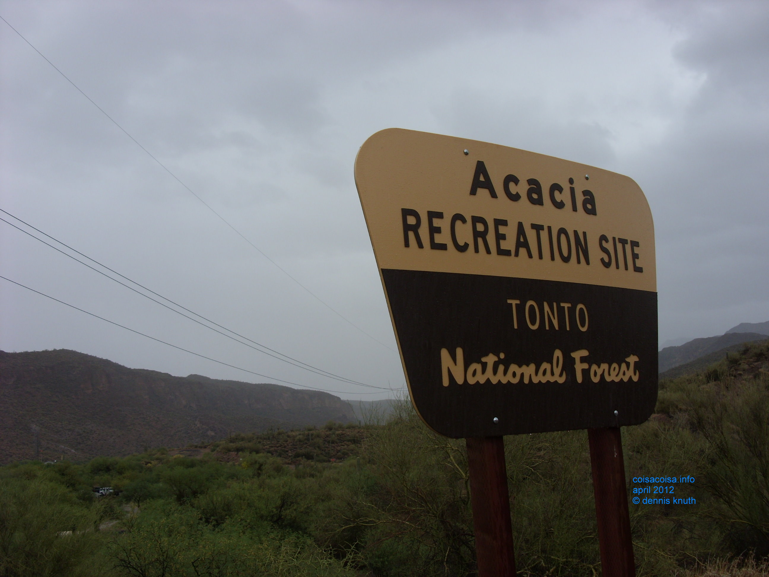 Acacia Recreation Site sign