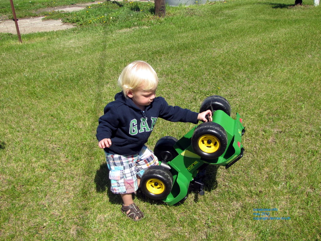 Colin with a tractor