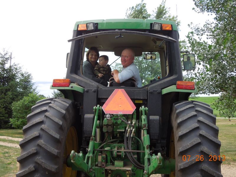 Tractor rear view with Gary Driving