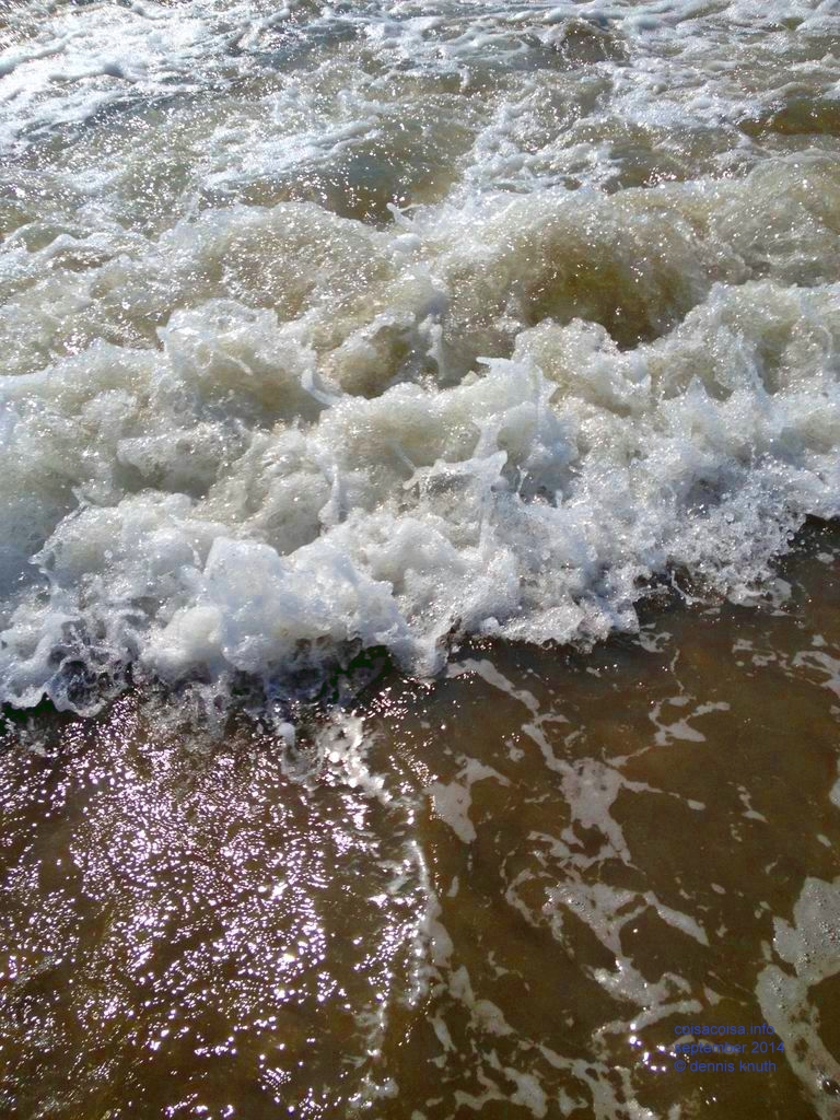 Wave washing up on Riis Park Beach