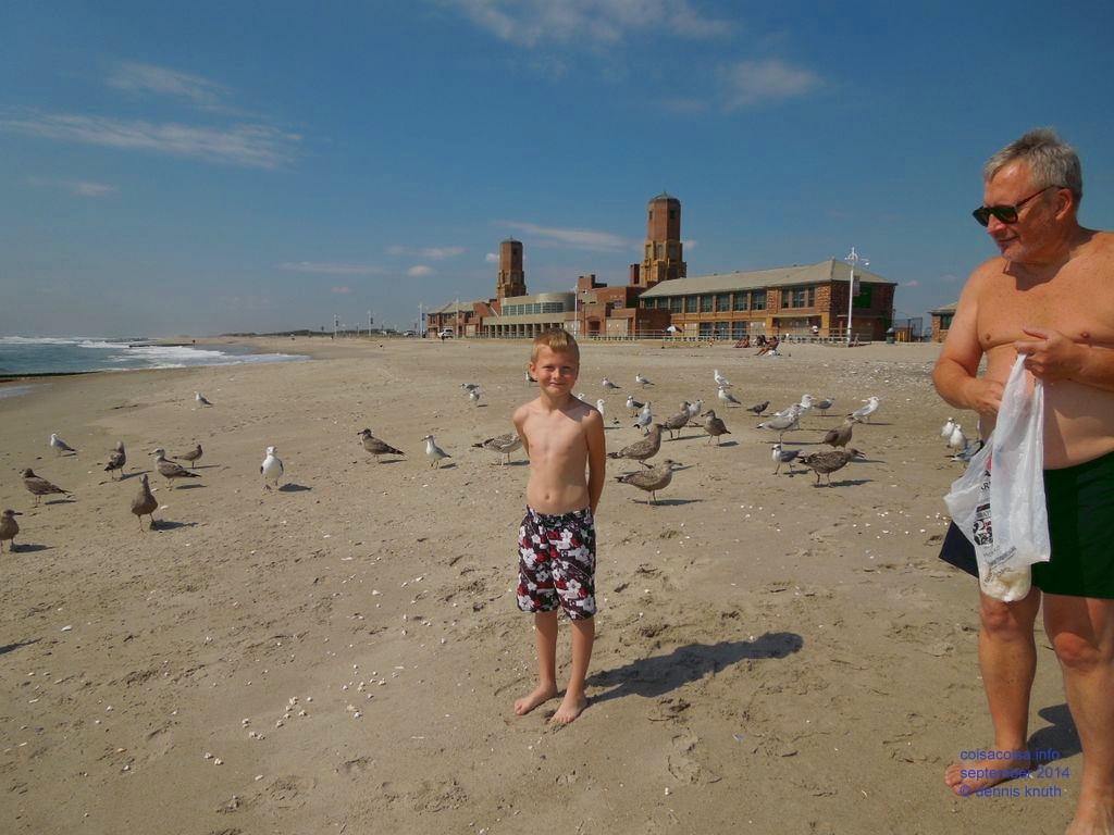 Dennis Knuth and Jared feeding the sea gulls in New York City