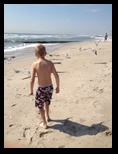 Jared walks on the beach