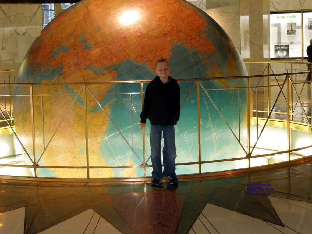Jared at the World Globe in Heltons Office