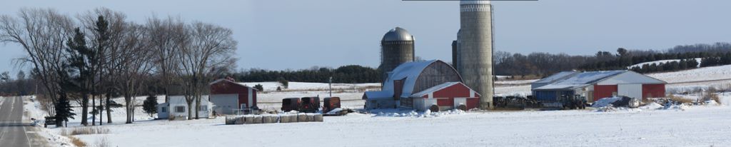 Augusta Wisconsin Farm Winter Panorama