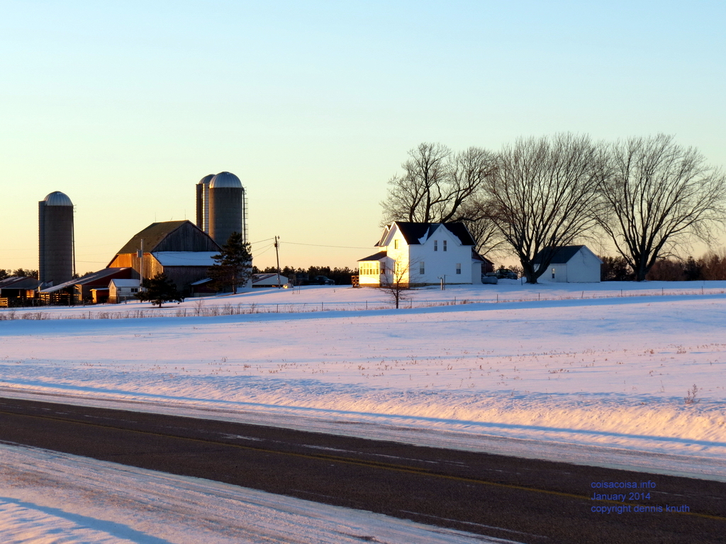 Durand Dairy farm in a January Sunset