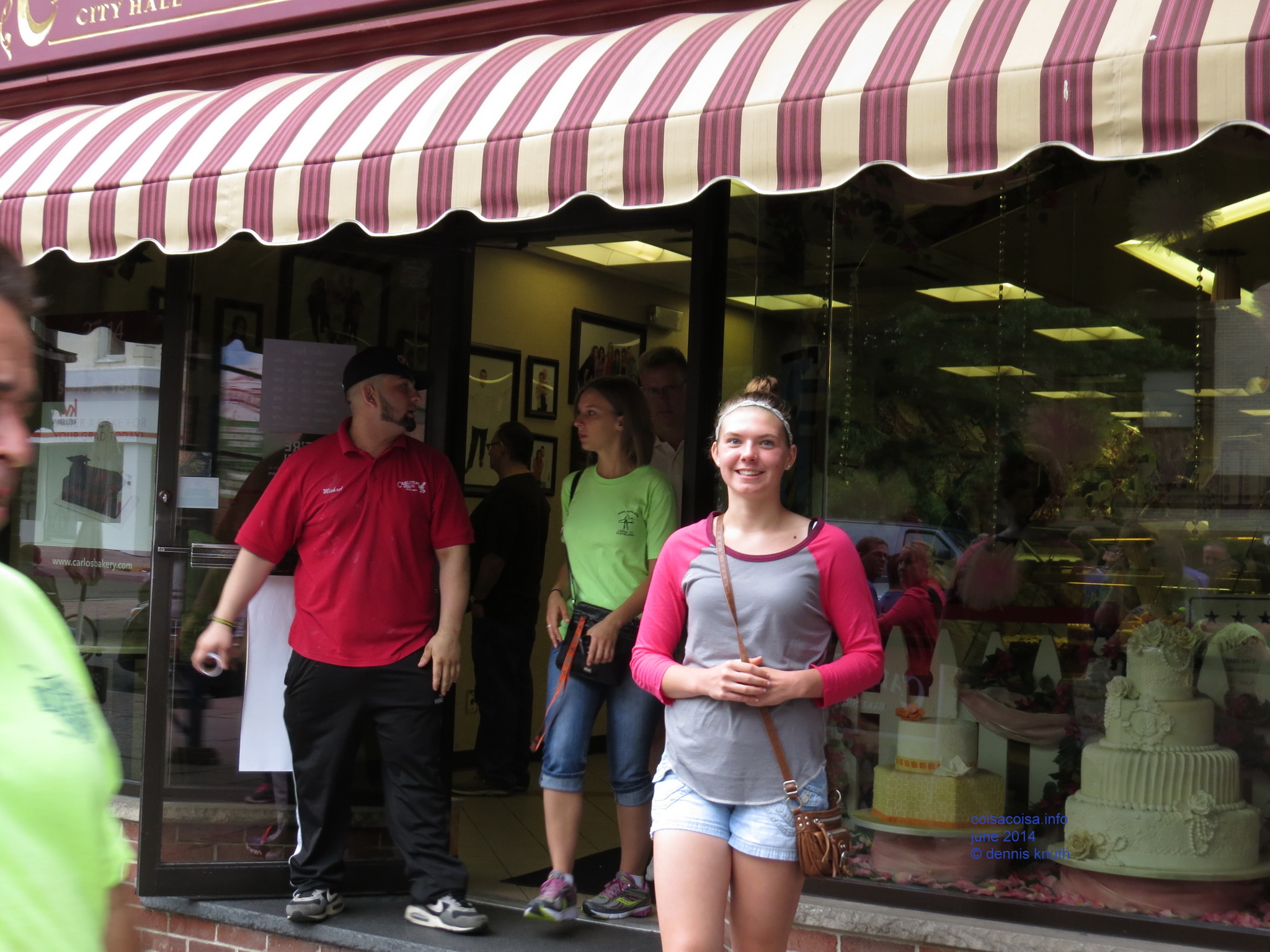 Abby waiting in line at Carlo's Bakery