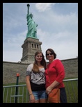 Kelsey and Sherri at the Statue of Liberty